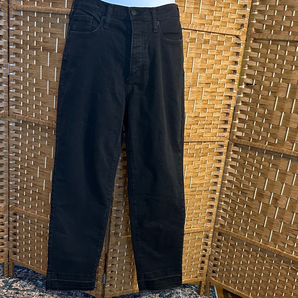Universal Thread High Rise 90s Slim Black Jeans Size 8/29 Raw Hem